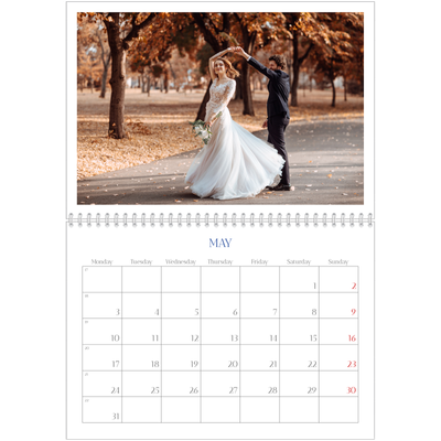 A4 Double Photo Calendar — Cobalt classic [May]