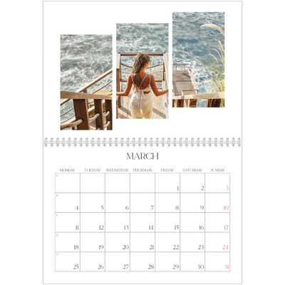 A4 Double Photo Calendar — Travel mosaics [March]