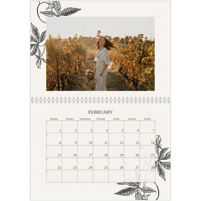 A4 Double Photo Calendar — Ink & ivy [February]