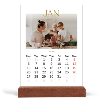 Easel Desk Calendar Portrait — Big gold text
