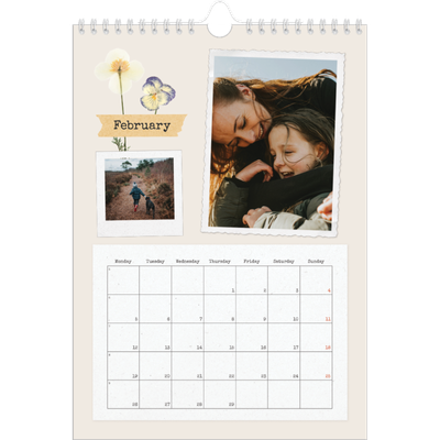 A4 Photo Calendar — Vintage scrapbooking [February]