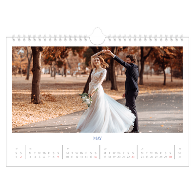 A4 Landscape Photo Calendar — Cobalt classic [May]