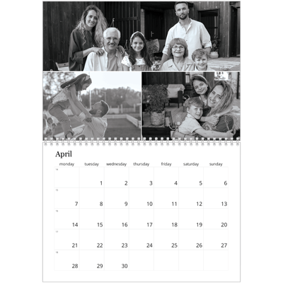 A4 Double Photo Calendar — Focus [April]