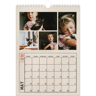 A4 Photo Calendar — Craft stamp effect [cover]