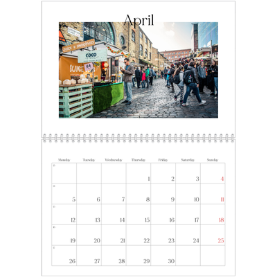 A4 Double Photo Calendar — My travelogue [April]