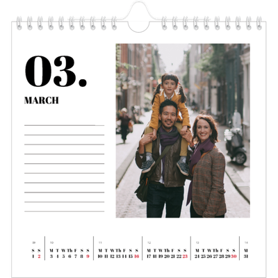 Square calendars  — Serif and moments [March]