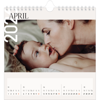 Square calendars  — Overlapping text [April]