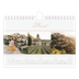 A5 Landscape Photo Calendar — Gold script banner [March]