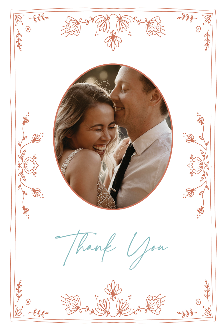Thank you cards — Flowery doodles