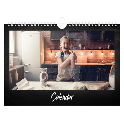 A4 Landscape Photo Calendar — Chalkboard style [cover]