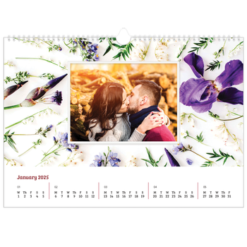 A3 Landscape Photo Calendar — Flower frames