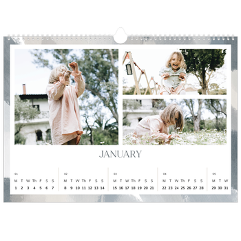 A3 Landscape Photo Calendar — Paintbrush effect