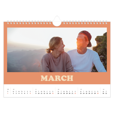 A4 Landscape Photo Calendar — Retro frames [March]