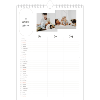 A4 Family Planner — Making plans Planner - Family of 3 [March]