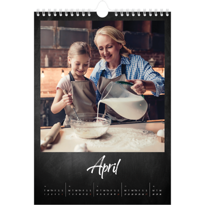 A4 Photo Calendar — Chalkboard style [April]