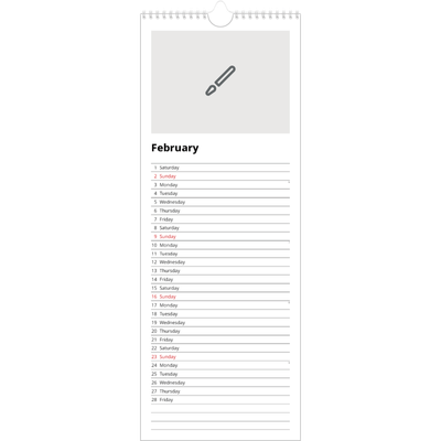 Slim Calendar  — Design your own product [February]