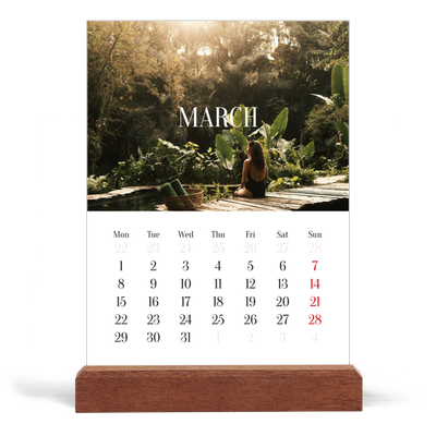 Easel Desk Calendar Portrait  — Endless escape [March]