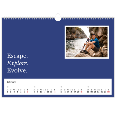 A3 Photo Calendar — Editorial Earth [February]