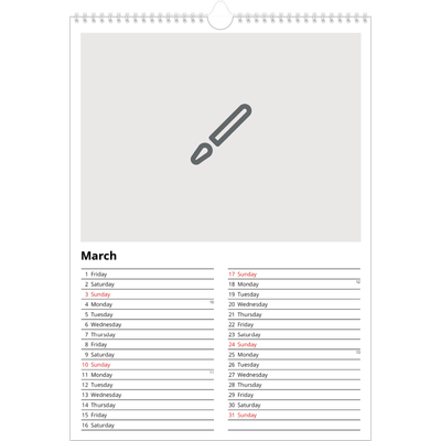 A3 photo calendars — Design your own product [March]
