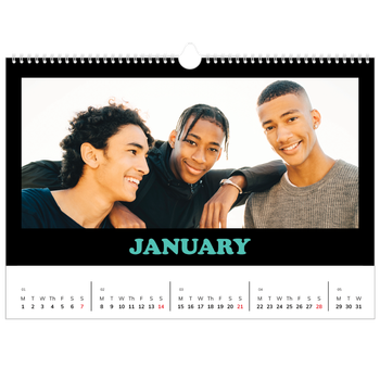 A3 Landscape Photo Calendar — Fun type