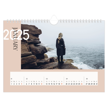 A4 Landscape Photo Calendar — Overlapping text