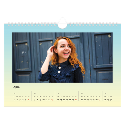 A4 Landscape Photo Calendar — Playful Pastel [April]