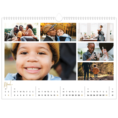 A3 Photo Calendar — Scribble text [March]