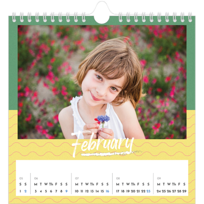 Square calendars  — Colour and pattern [February]