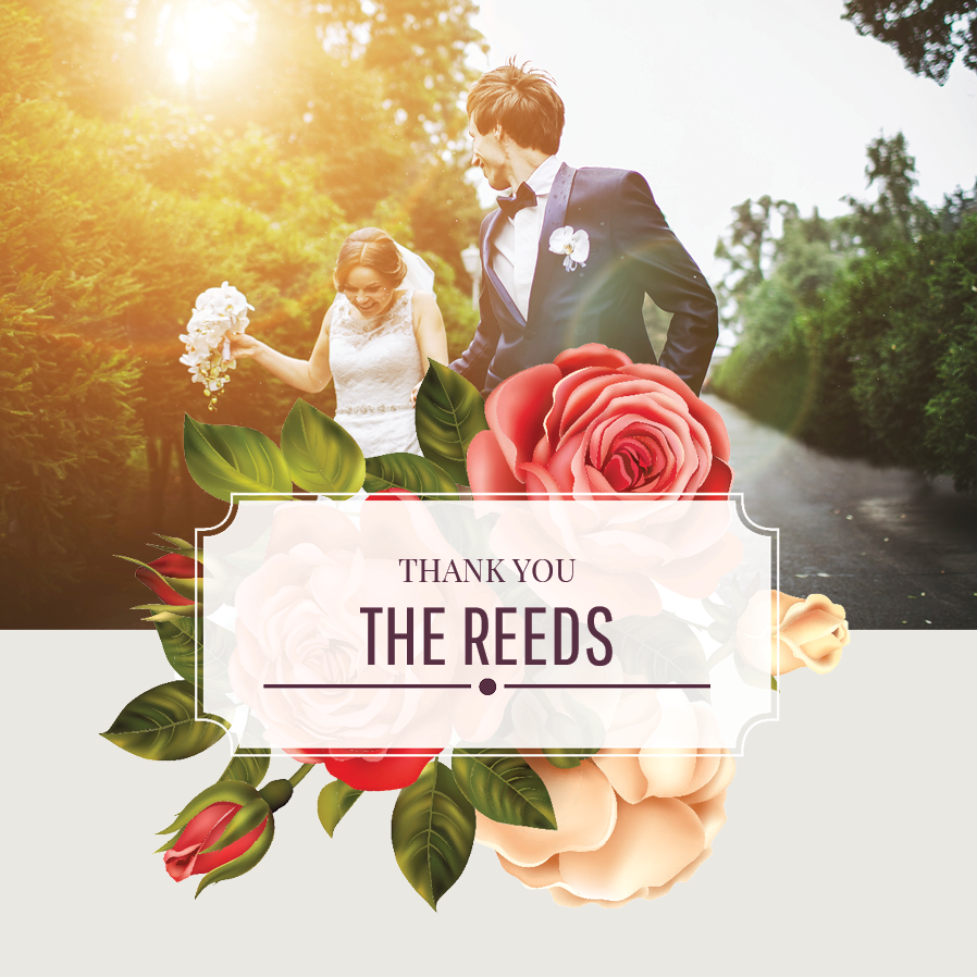 Thank you cards — Vintage roses