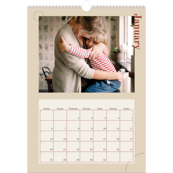 A3 Photo Calendar — Asymmetrical text