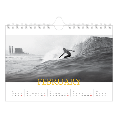 A5 Landscape Photo Calendar — Heritage style [February]