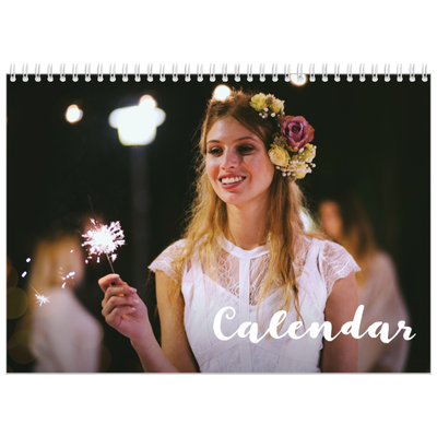 A4 Double Photo Calendar — Simple script [cover]