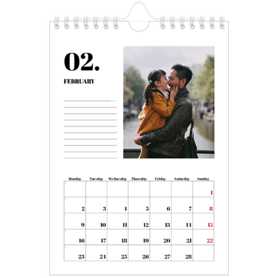 A5 Photo Calendar — Serif and moments [February]