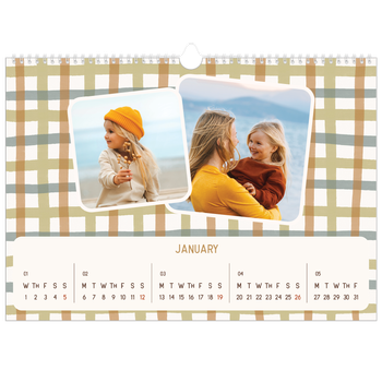 A3 Landscape Photo Calendar — Retro patterns