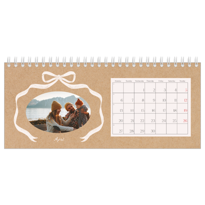 Desk calendars — Kraft and bow [April]