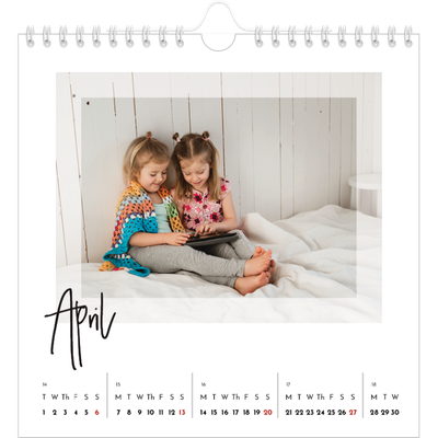 Square calendars  — Clear frame [April]