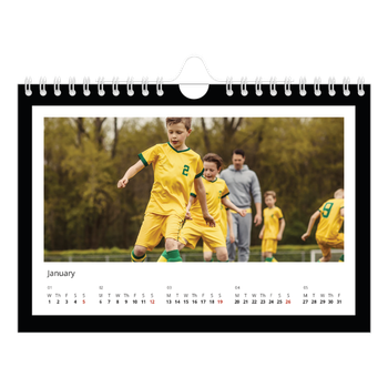 A5 Landscape Photo Calendar — Black frame