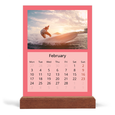 Easel Desk Calendar Portrait  — Colour my world [February]
