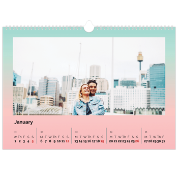 A3 Landscape Photo Calendar — Pastel shades