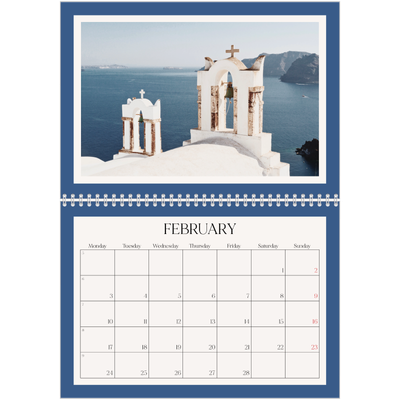 A4 Double Photo Calendar — Classic colours [February]