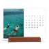 Easel Desk Calendar Landscape  — Simple serif [February]