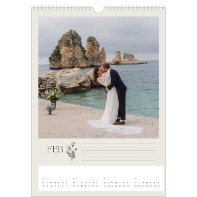 A3 photo calendars — Initials in bloom [February]