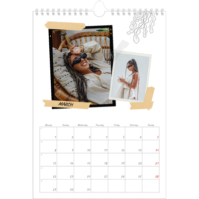 A4 Photo Calendar — Scrapbook flair [March]