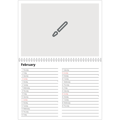 A4 Double Photo Calendar — Design your own product [February]