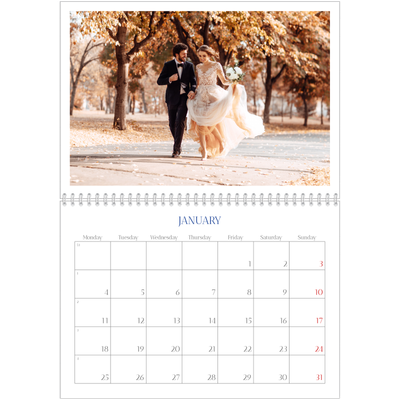 A4 Double Photo Calendar — Cobalt classic [January]