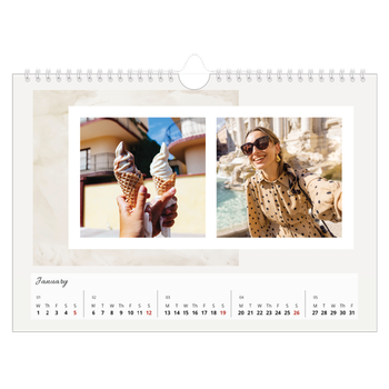 A4 Landscape Photo Calendar — Muted tones