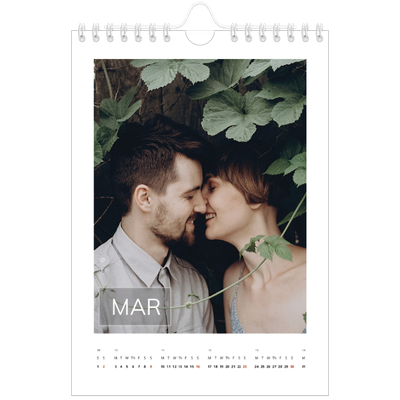 A5 Photo Calendar — Date box overlay [March]