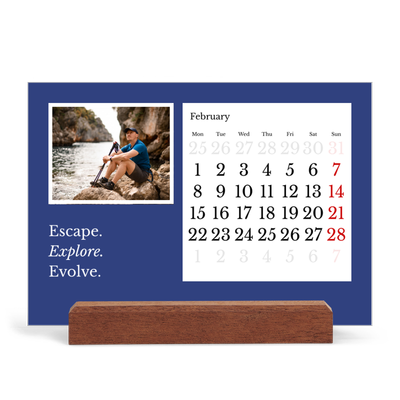 Easel Desk Calendar Landscape  — Editorial Earth [February]