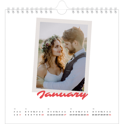 Square calendars  — Signed in crimson [January]