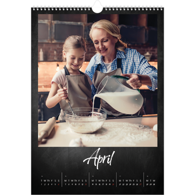 A3 photo calendars — Chalkboard style [April]